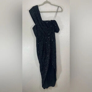 NWT Elliatt Esther Sequined Dress Black Midi Women’s XS Little Black Dress Prom